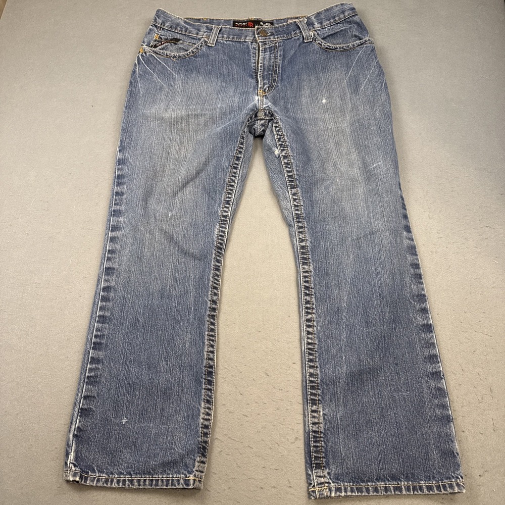 Ariat FR M4 Flame Resistant Low Rise Boot Cut Dark Wash Blue Jeans mens 36x30